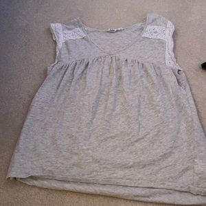 Gap Light Grey Tank with Lace